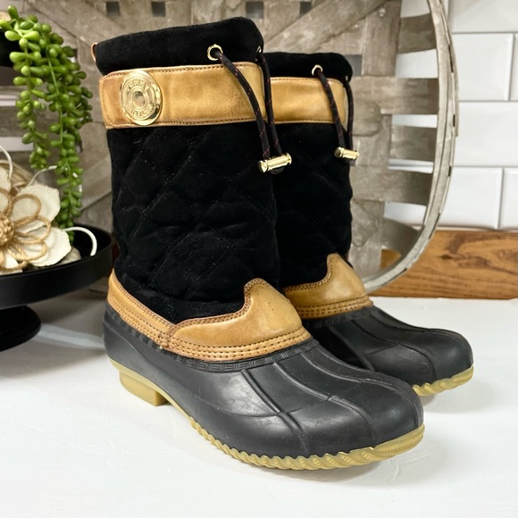 Tommy Hilfiger Ricky Contrast Trim Black Duck Boots - Picture 5 of 10